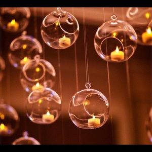 6 pcs Hanging globe candle holders